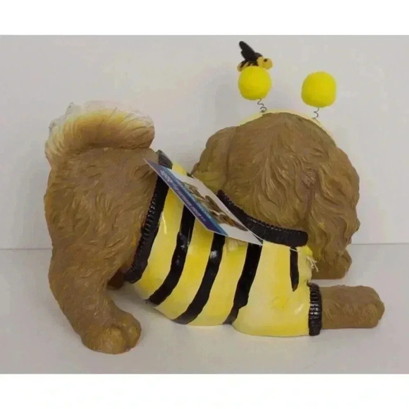 Humane Society Golden Doodle Dog Spring Bumble Bee Costume Figurine Decor NOS - Picture 3 of 3